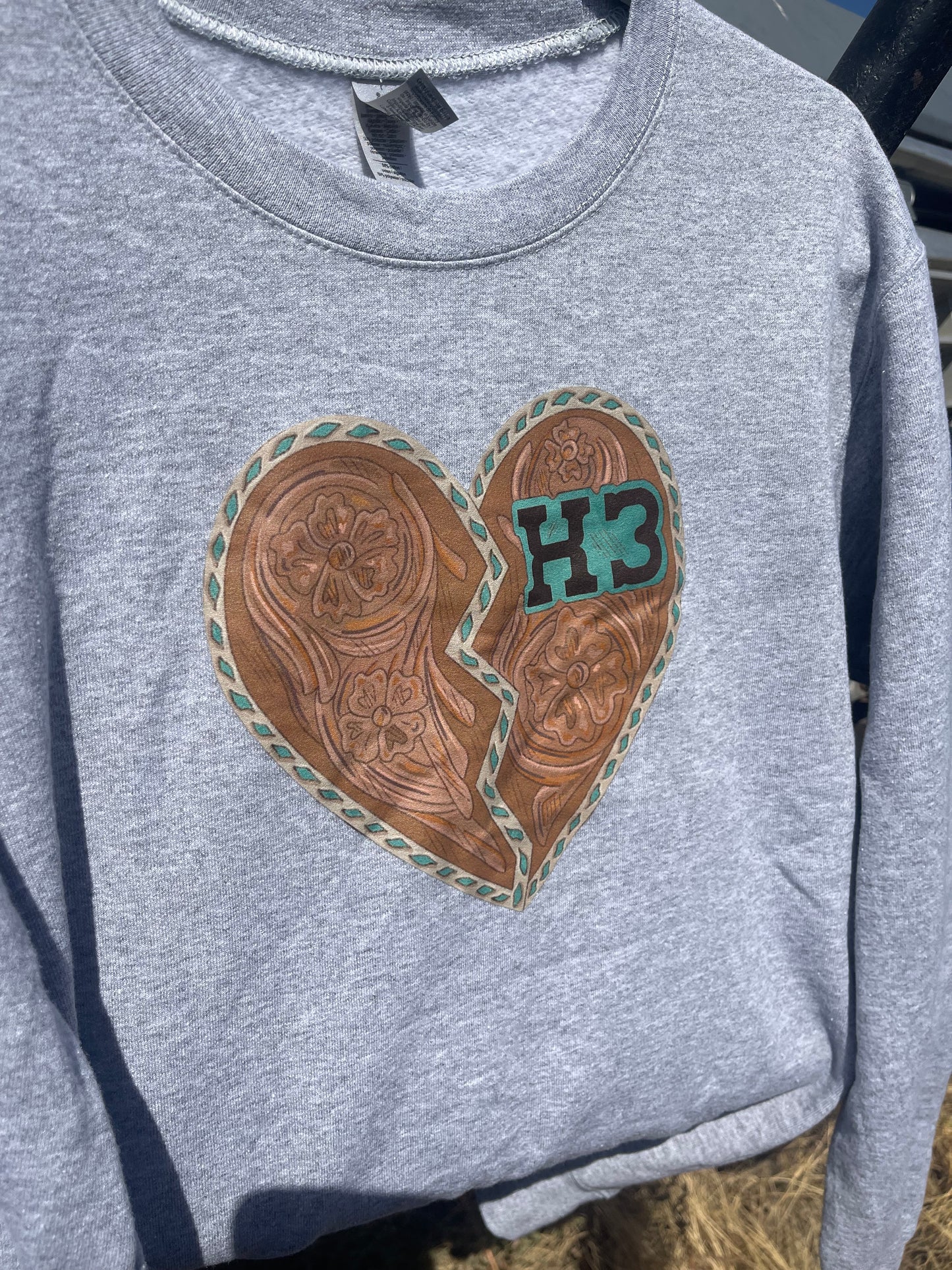 buck stitch my heart Crewneck