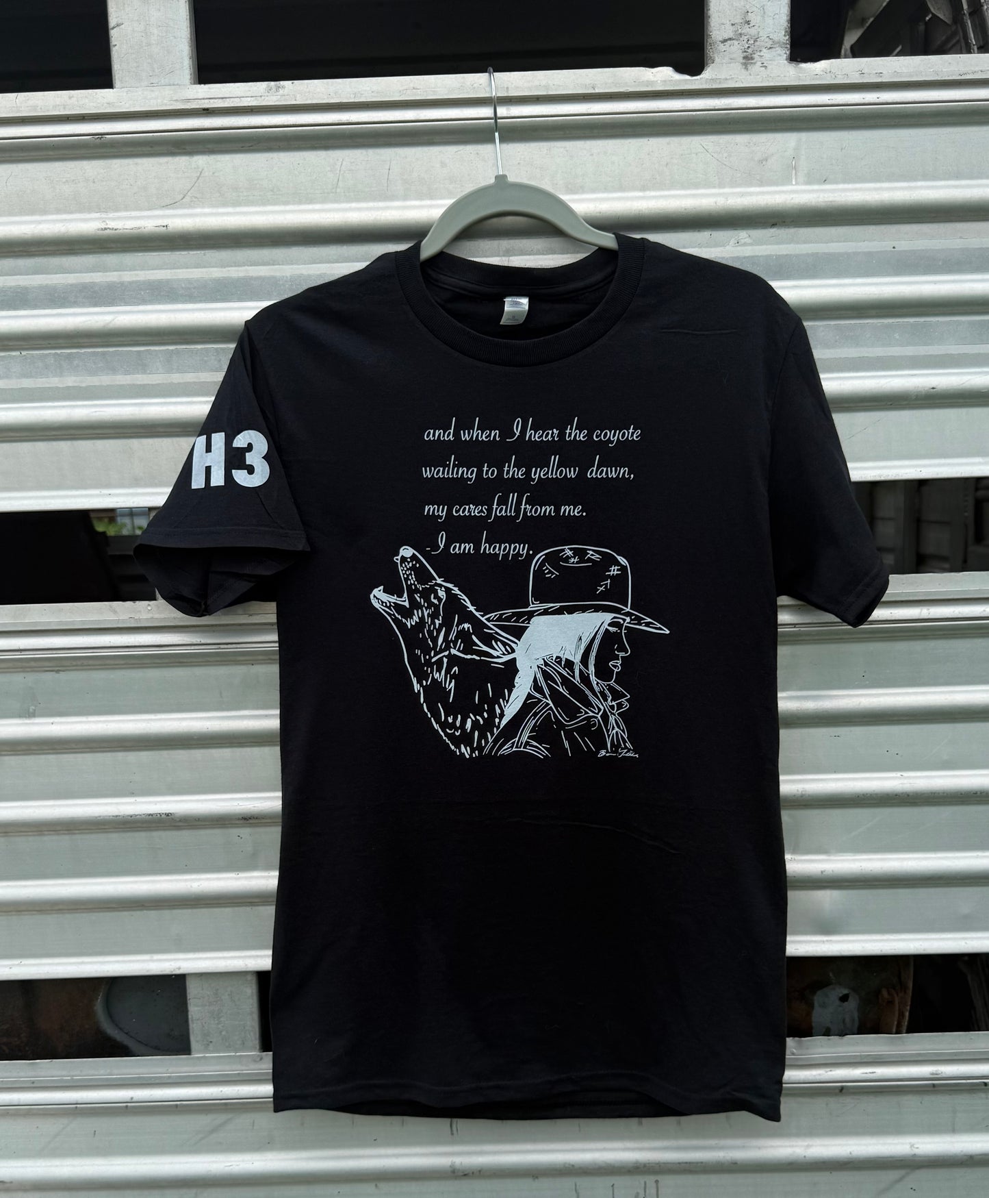 the coyote and the cowgirl t-shirt
