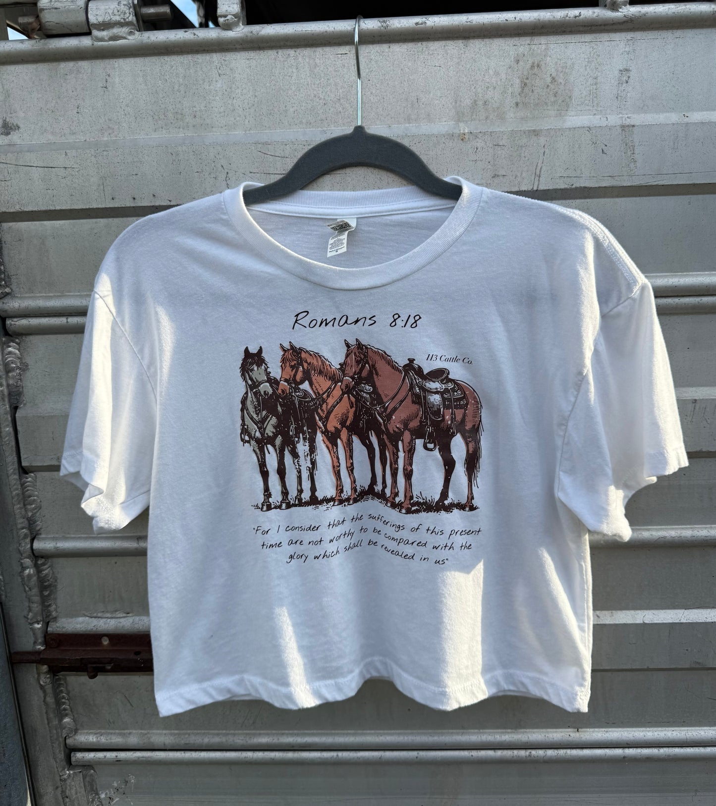 Romans 8:18 Cropped Shirt