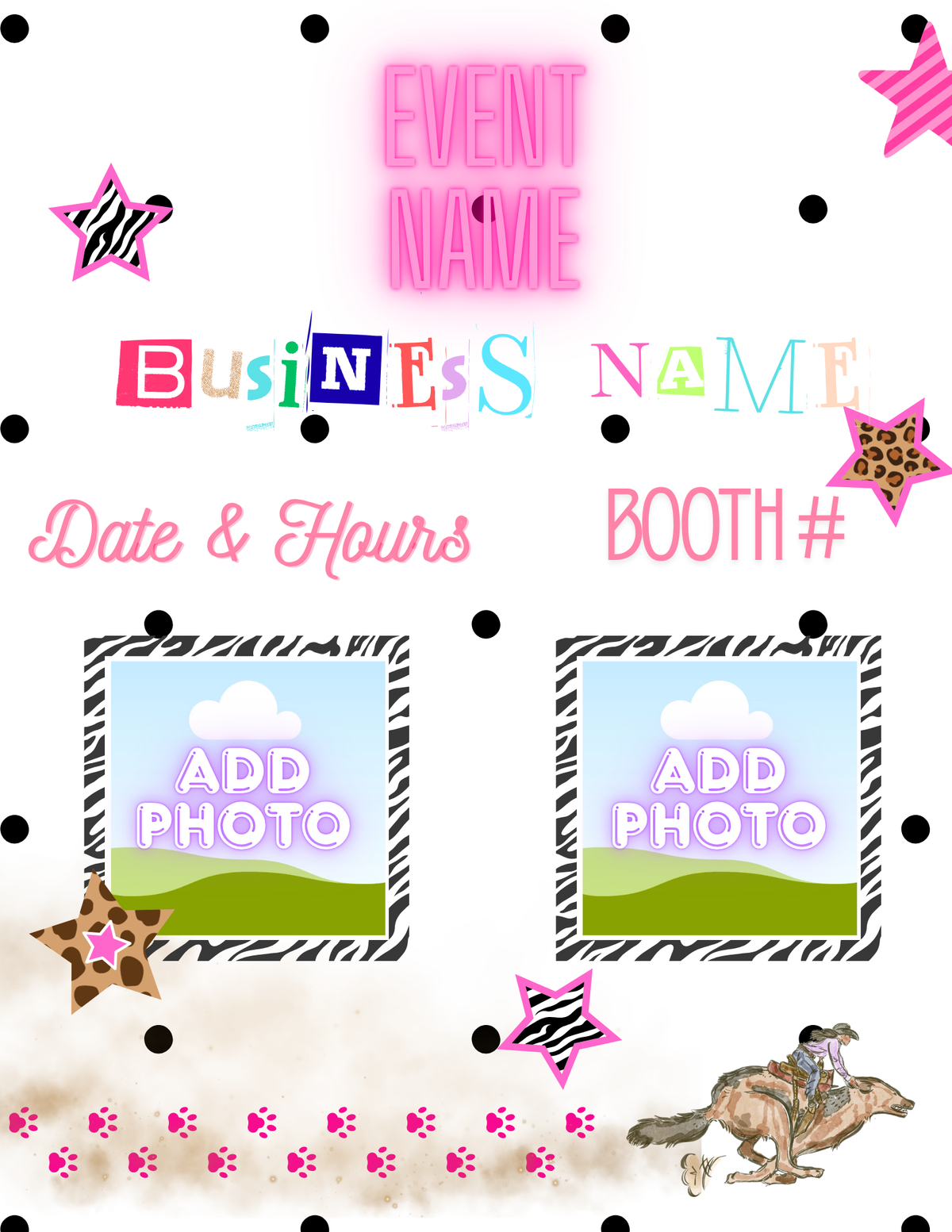 Editable Vendor Event Flyer Canva Template | Western Cowgirl Boutique Market Announcement