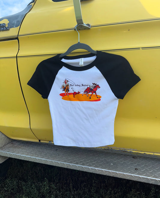 not today satan Baby Tee (Halloween Edition)
