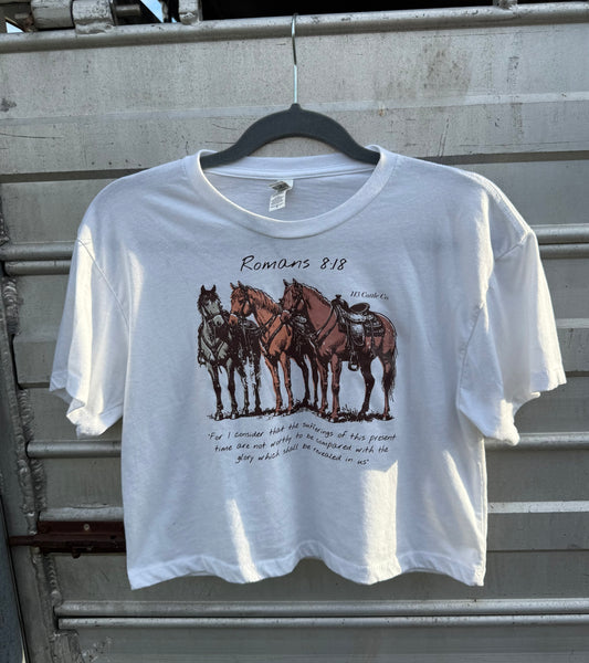 Romans 8:18 Cropped Shirt