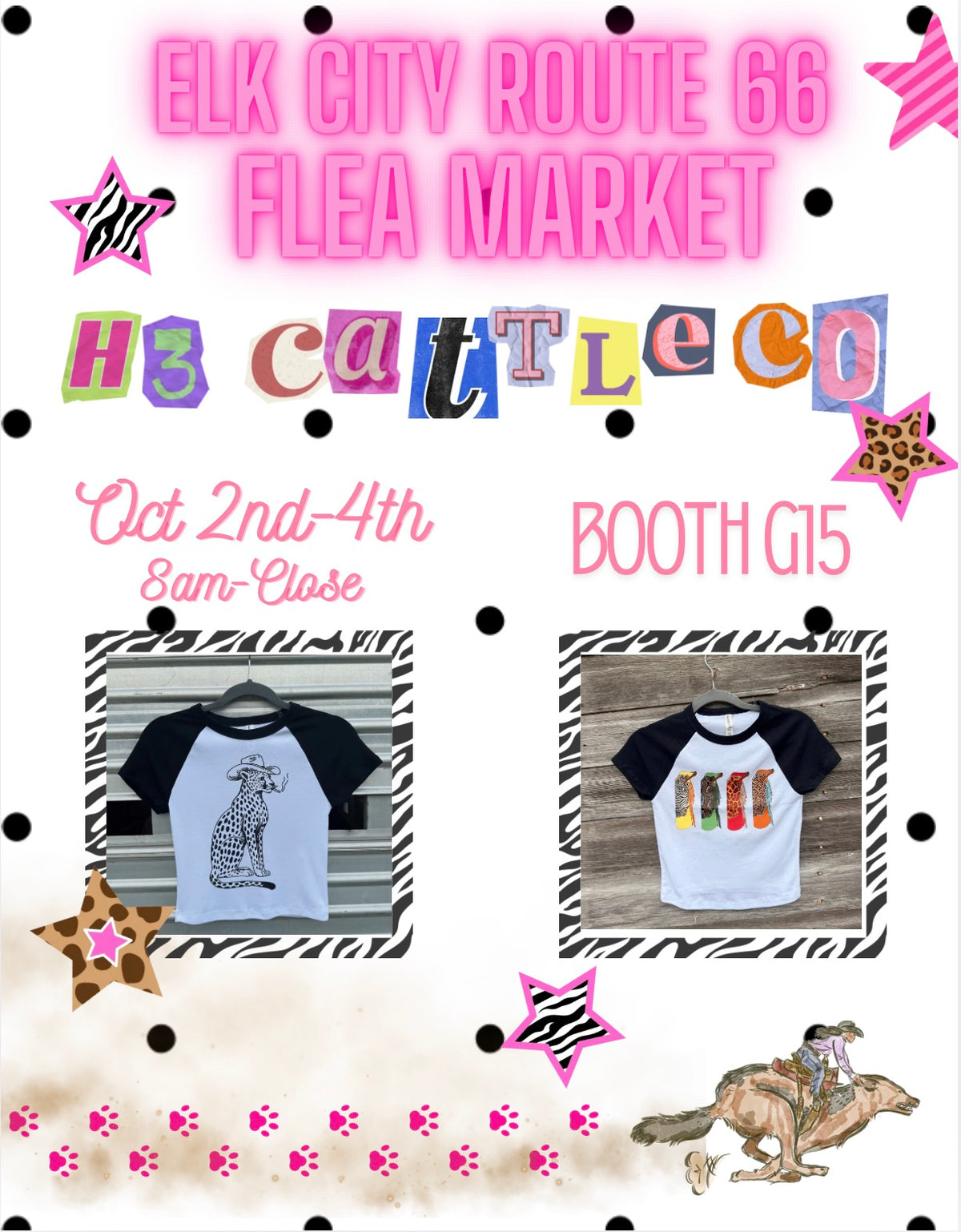 Editable Vendor Event Flyer Canva Template | Western Cowgirl Boutique Market Announcement